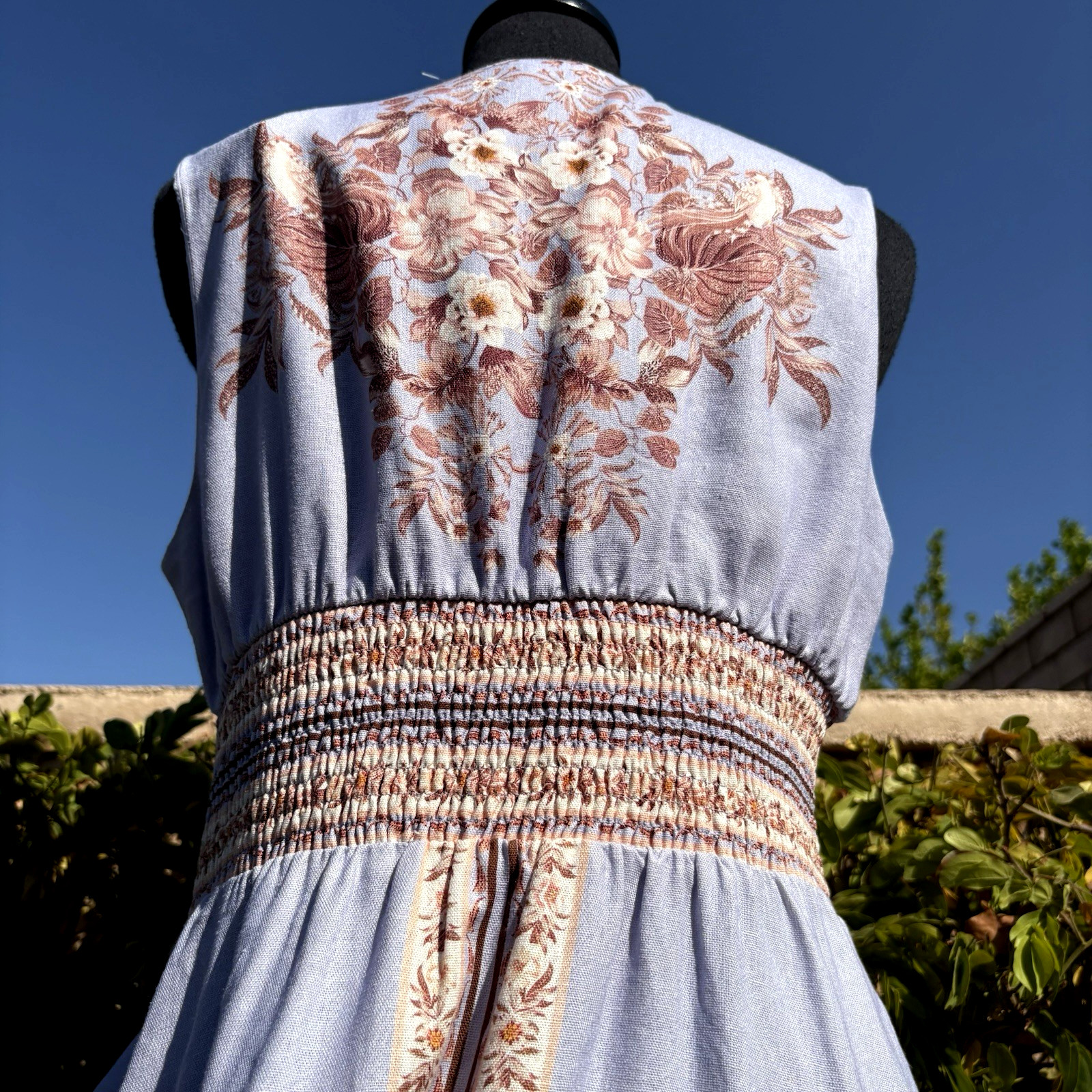 Caroline Constas M Lavender/ floral print sleeveless linen Blend Maxi Dress-NWT