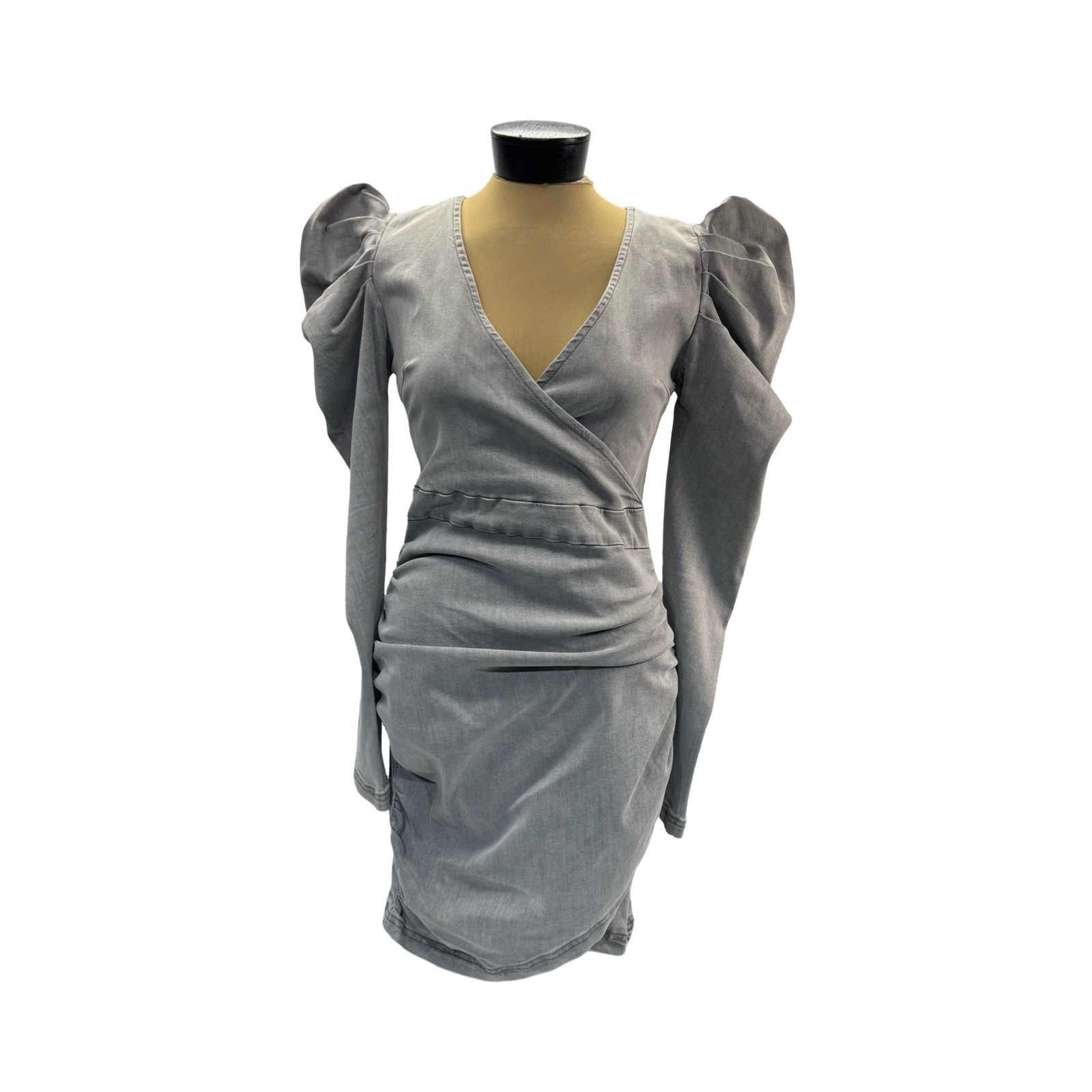 Akira Womens Rosey Denim Coated Mini Dress Size M (6-8) Gray