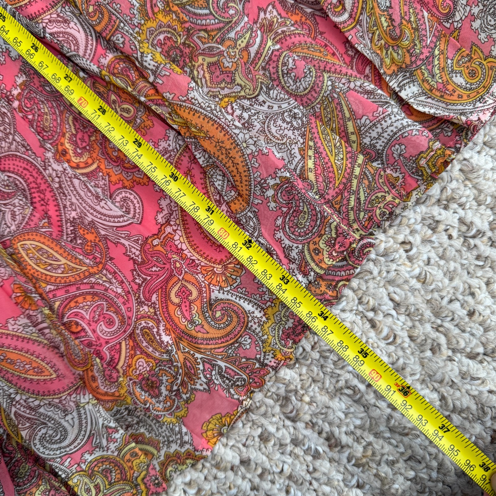 H&M Dress Pleated Deep V Neck Sleeveless Paisley Sz 2 Lined Button Zipper