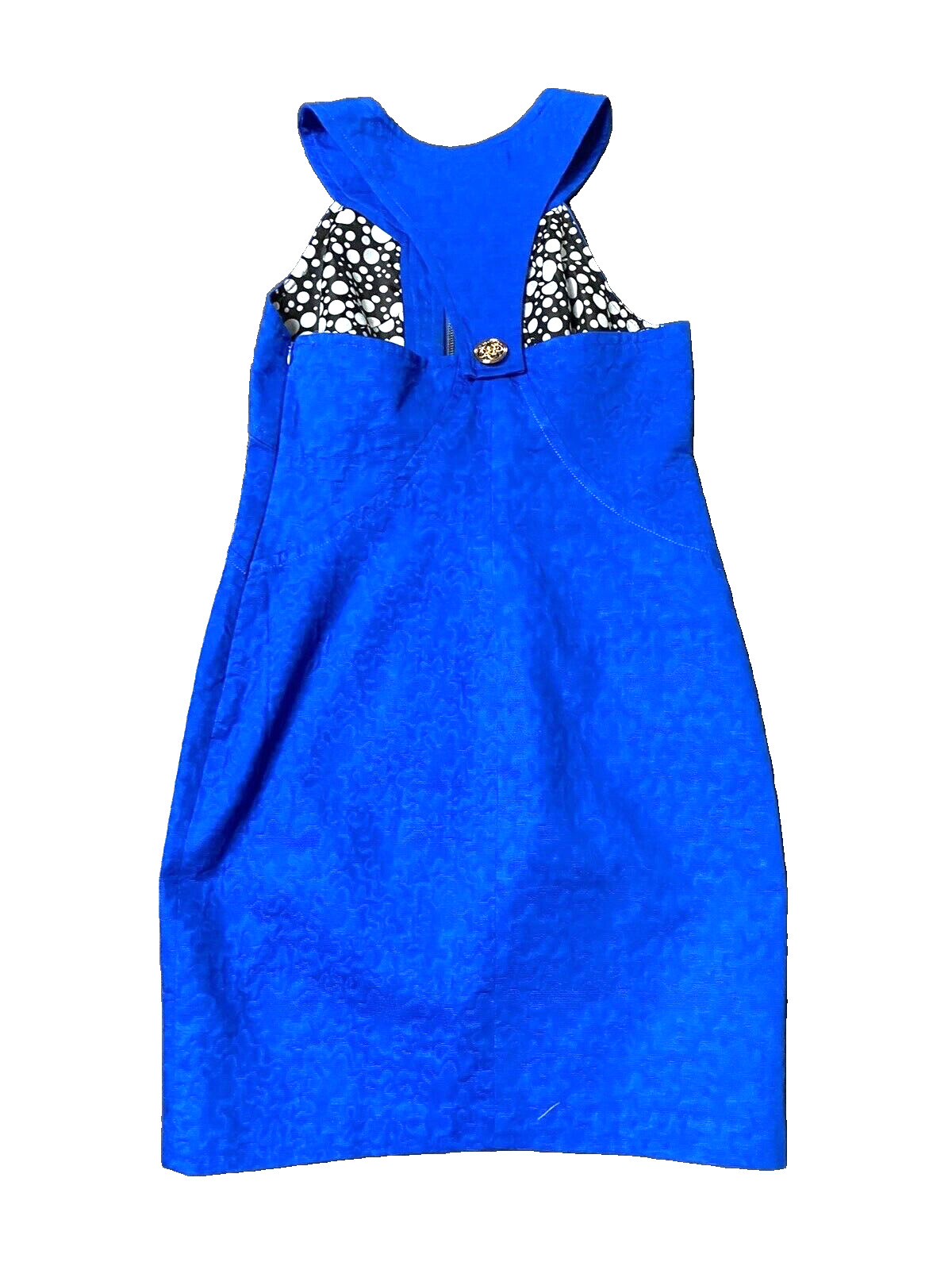 NWT~MUSE Royal Blue Textured Jacquard 100% Cotton Dress~8~Ret $159