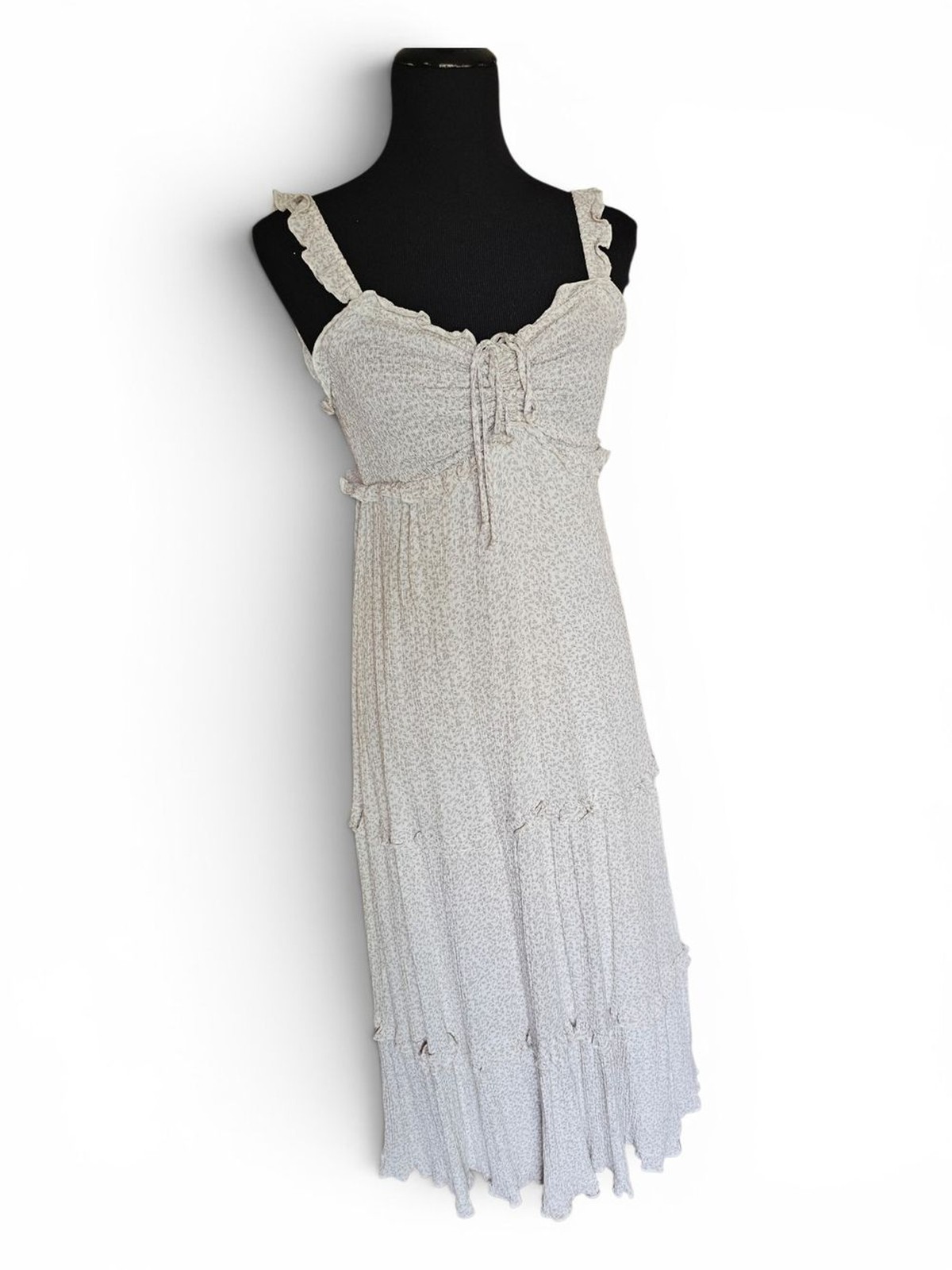 Paper Moon Cream Floral Tiered Maxi Dress Cottagecore Romantic Small
