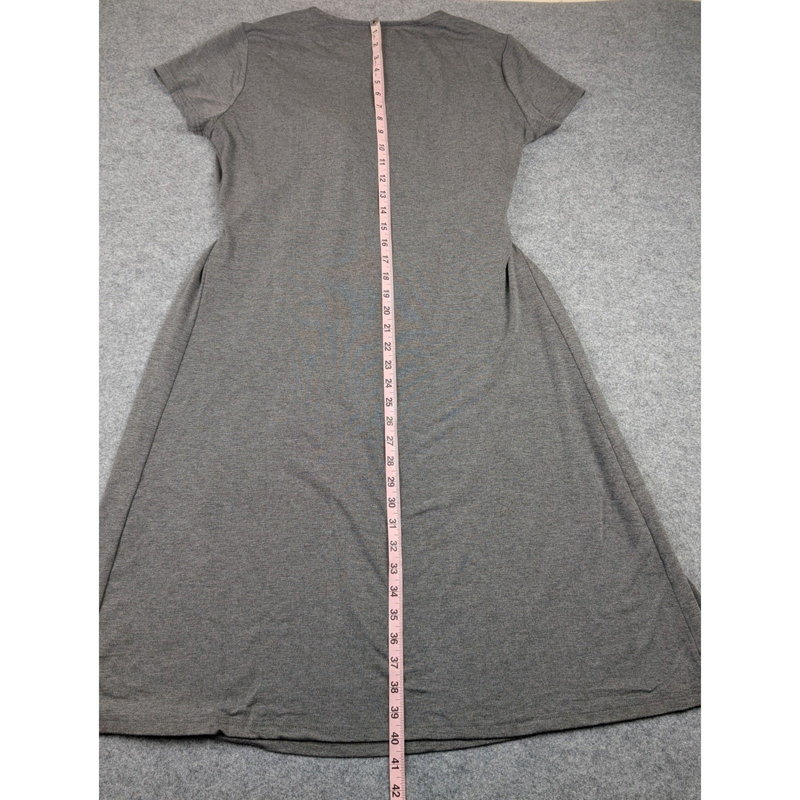 Sofsy Maternity Nursing Dress Heather Grey Tie Front Short Sleeve XL NWT