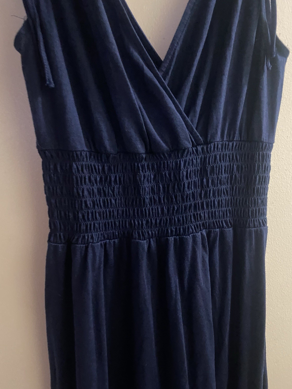 Just Love Womens Dark Navy Blue Maxi Tank Dress M Medium Bust 38” V Neck