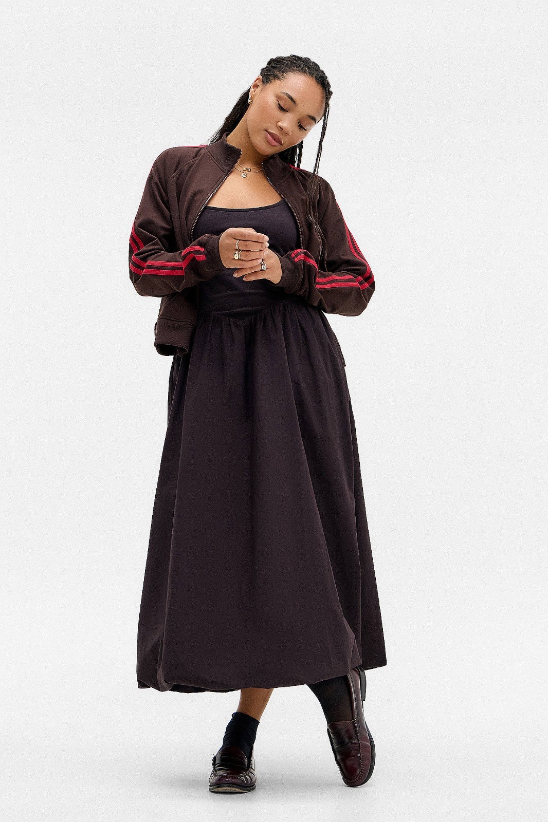 Urban Outfitters Kimchi Blue Eden Hybrid Puffball Dress M Women Brown NEW 44023