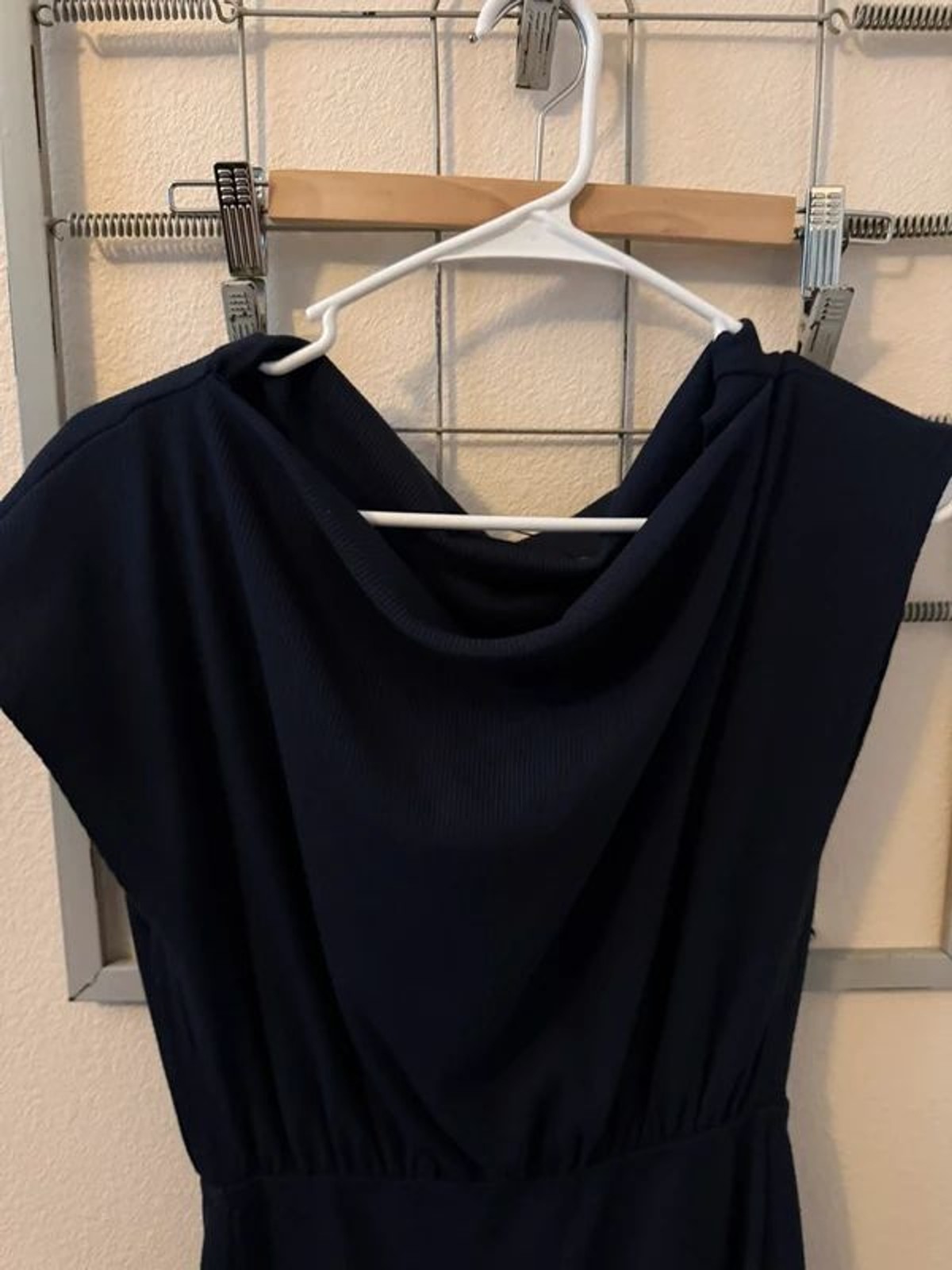 Cowl Neck Midi Dress in Navy