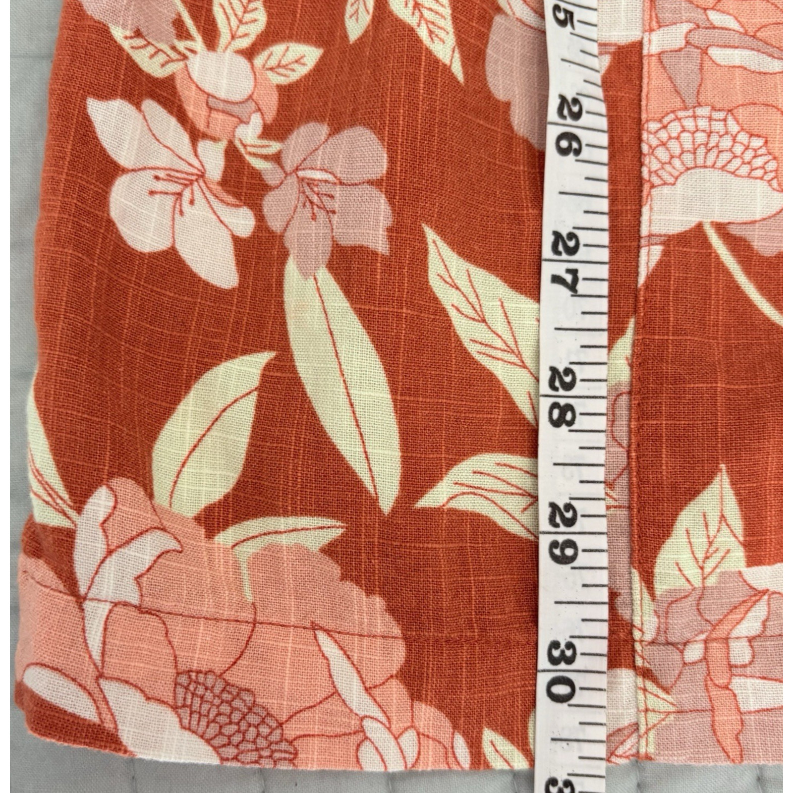THE NORMAL BRAND Sonoran Slub Surplice Tank Mini Dress Orange Floral Resort S