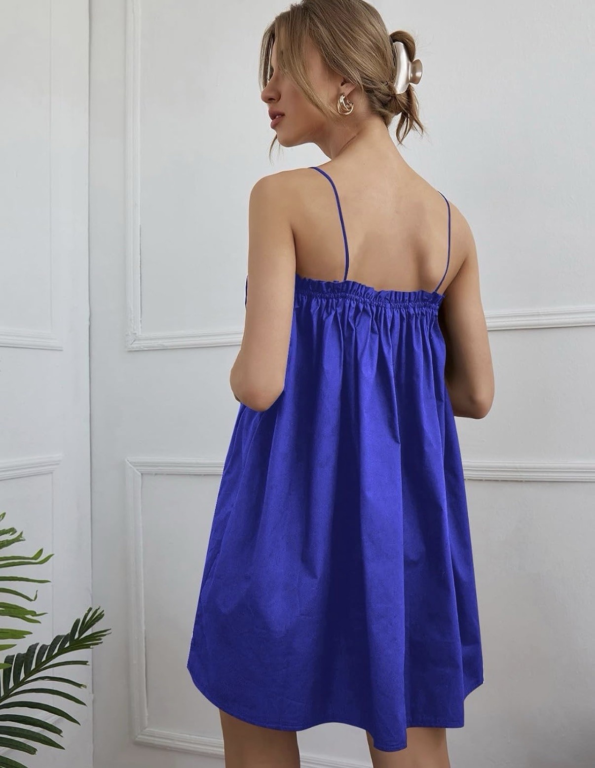 MEDIUM Royal Blue Spaghetti Strap Babydoll Dress