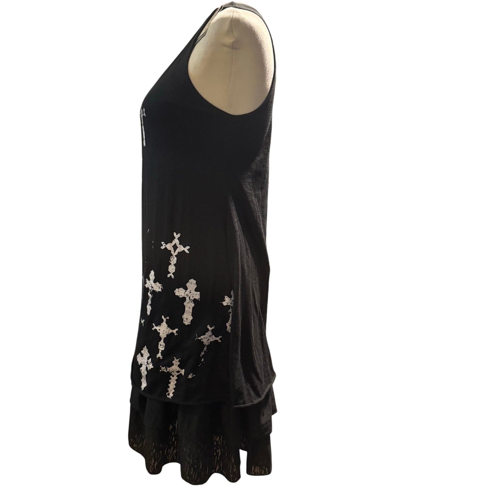 Roper Western Wear the West Cross Print Layered Dress, Christian, Medium, NWT