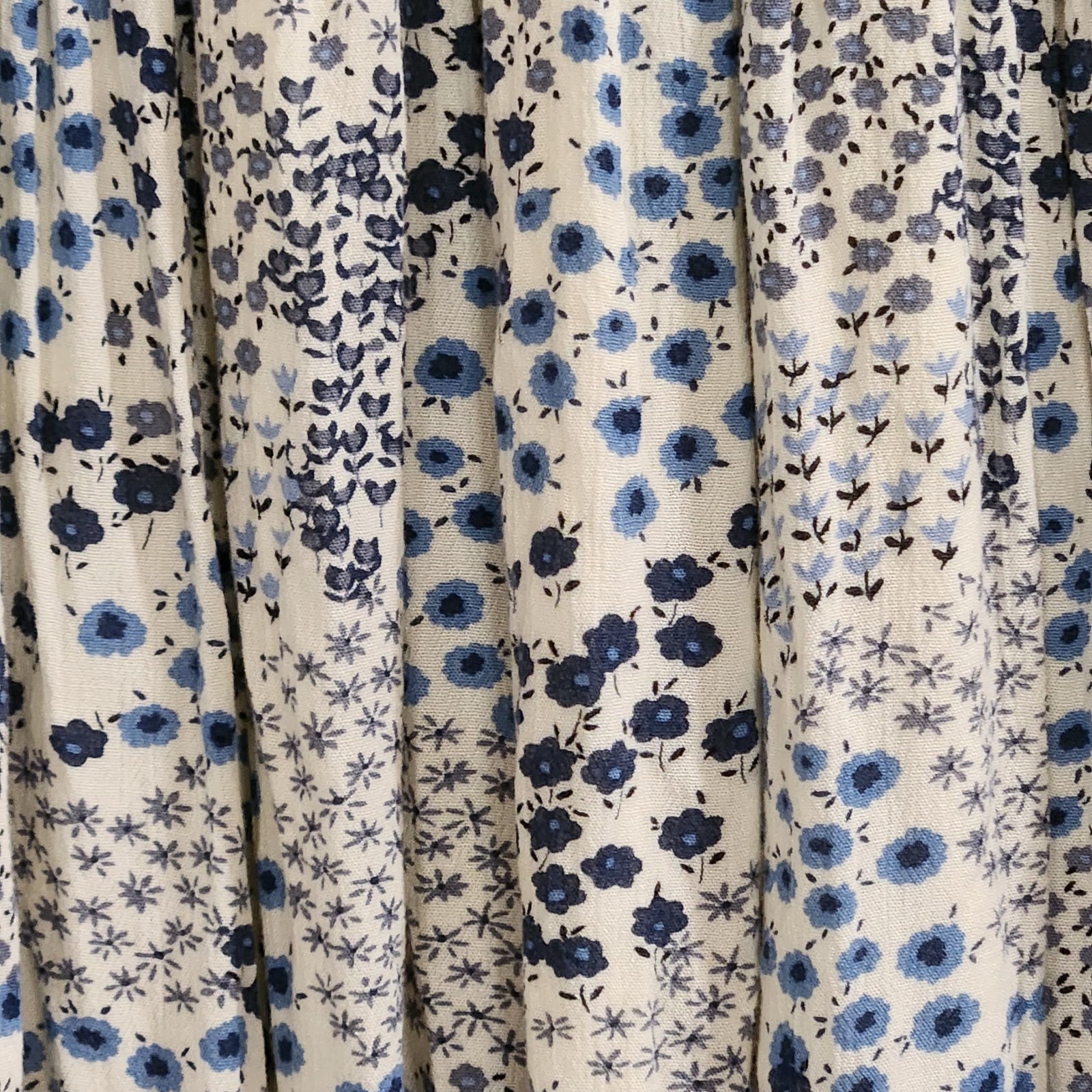 Cedar Rose Midi Dress Womens Sz S Rayon Adjustable Lined Blue Ditsy Floral
