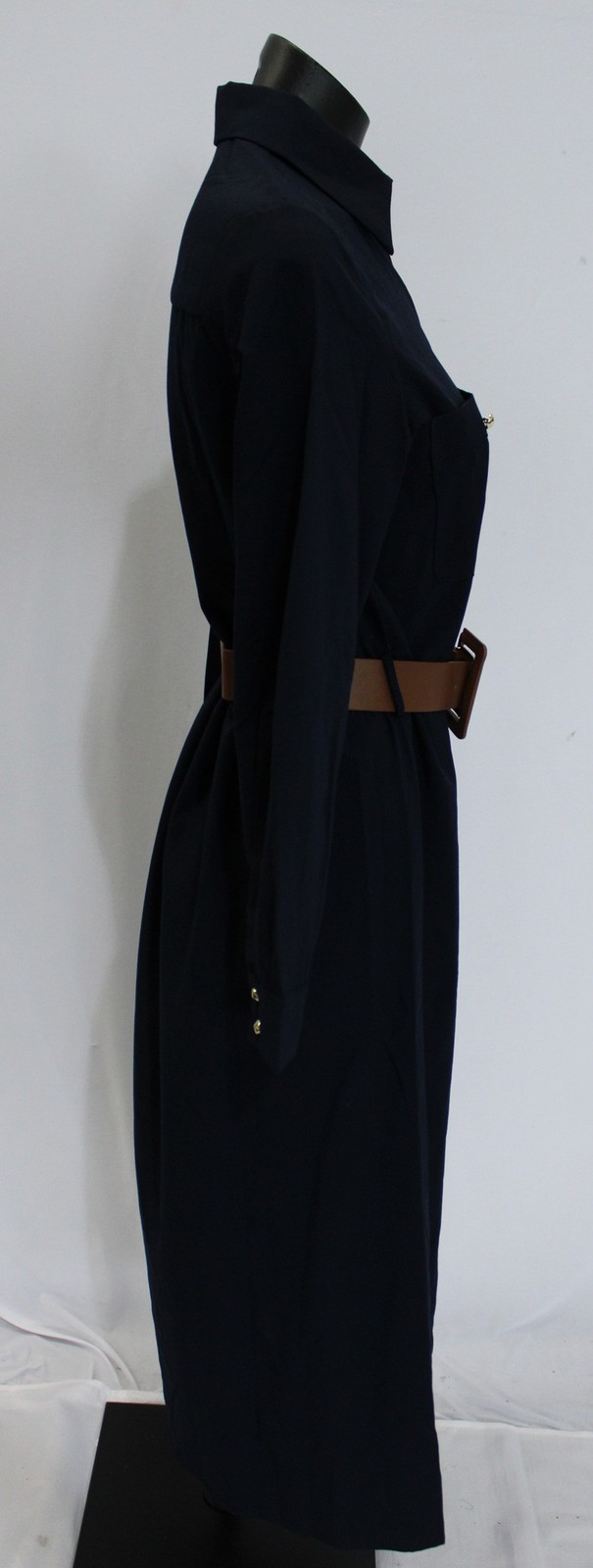 Vici Women’s Santos Belted Unlined Lightweight Midi Shirt Dress CD4 Navy Size XS