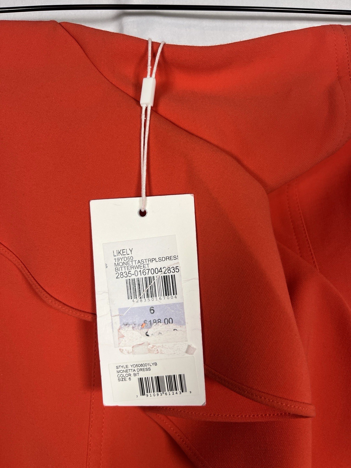 Likely NEW Monetta Strapless Ruffle cocktail mini Dress Bittersweet SZ 6