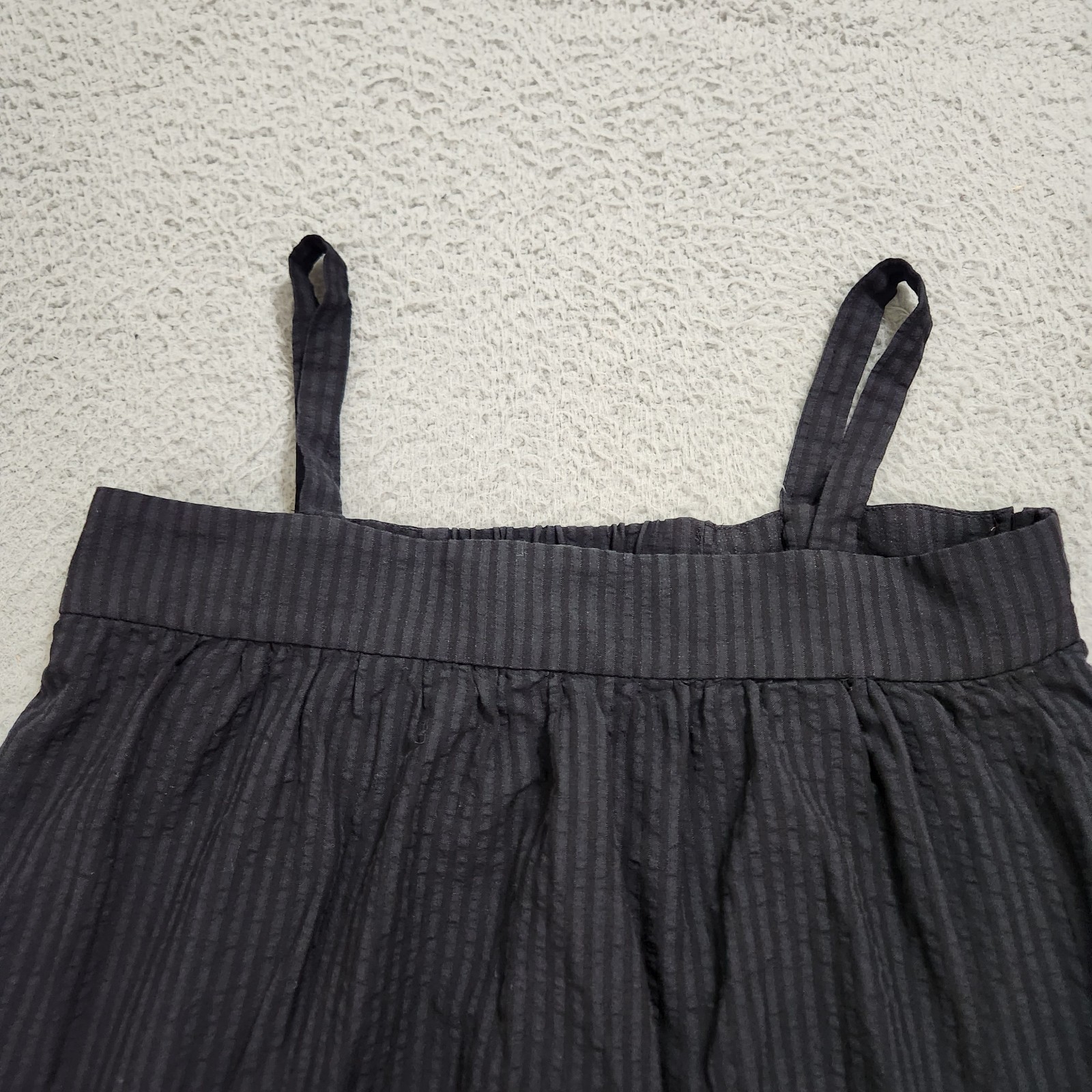 Jenni Kayne Dress Womens Extra Small Black Seersucker Sundress Lightweight Lined