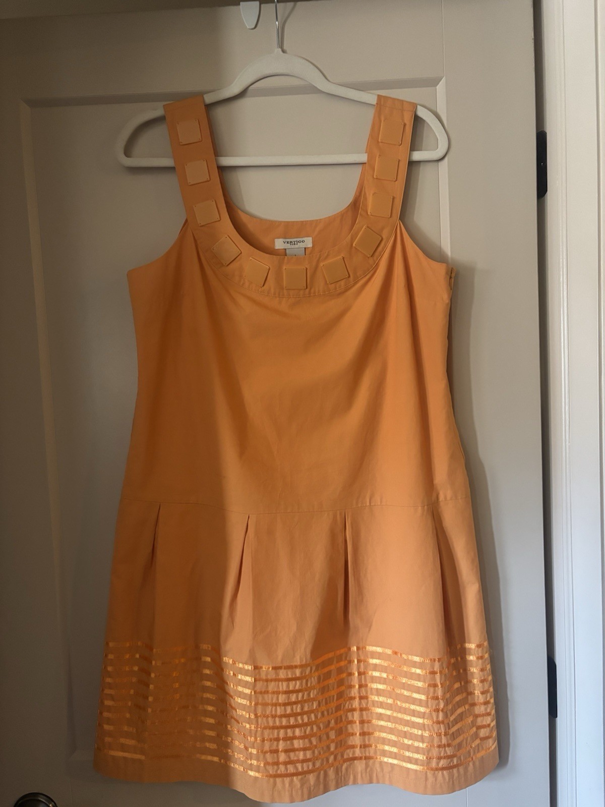 Vertigo Paris Orange Sleeveless Dress Women Size Large