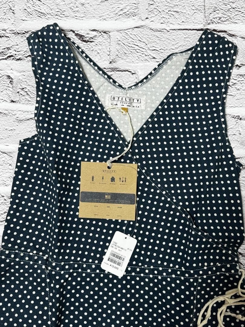 UTILITY canvas Polka-Dot Sleeveless Flare Wrap Dress　ｗ0326-0217-11-3