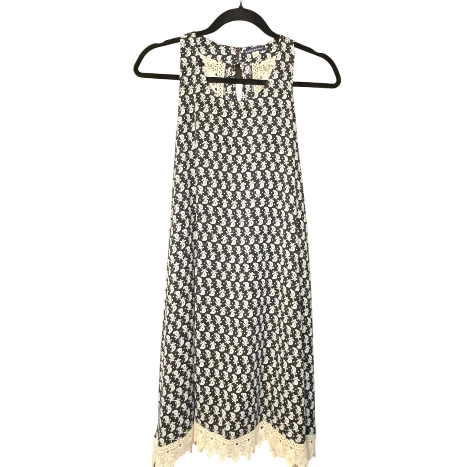 Francescas’s Basil & Lola Floral Sleeveless Mini Dress Women’s S Black Cream NWT