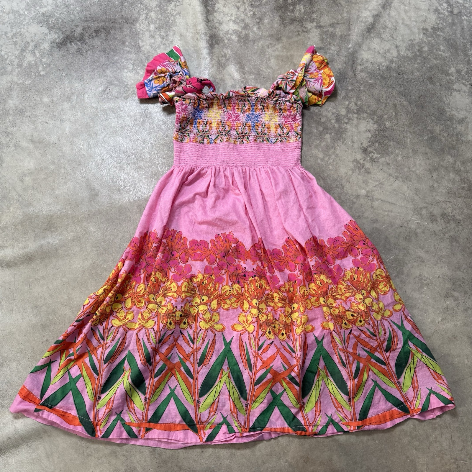 Roopa Pemmaraju Dress Womens Size XS/P Pink Floral Cocktail Knee Length