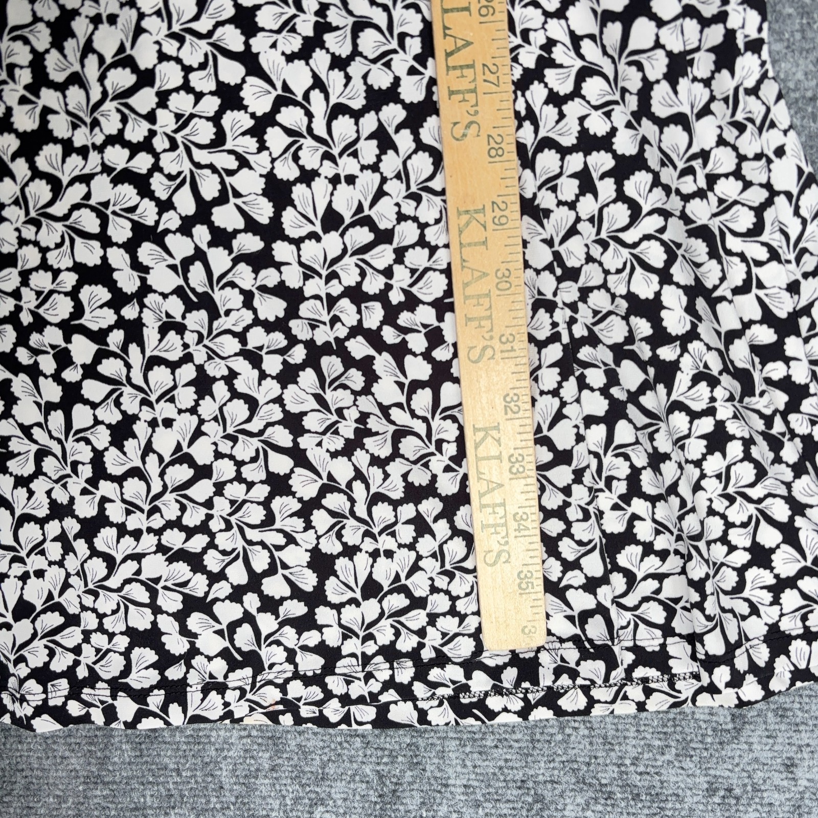 Wisp Floral Sleeveless Knee Length Dress Black White Empire Waist US Womens 8
