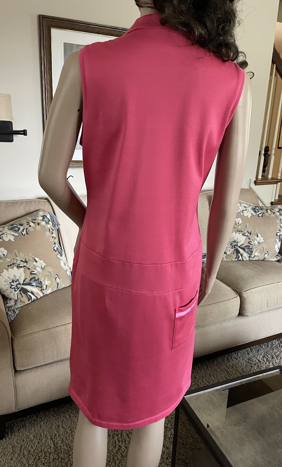 Peter Millar Performance Golf Dress Polo Collared Sleeveless Pink Size M EPC