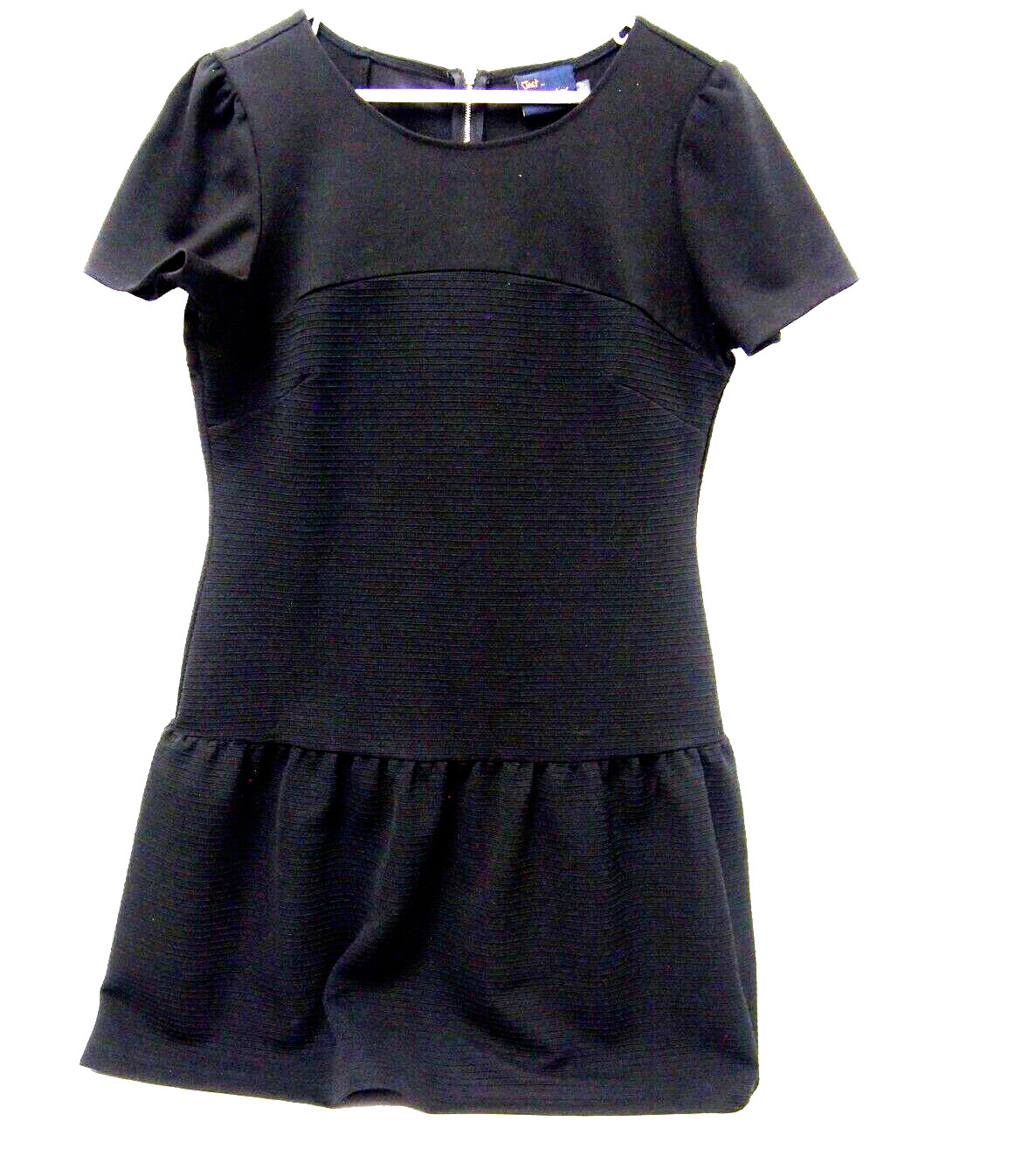 Just Taylor Womens Mini Dress 10 Drop Waist Stretch Knit Short Sleeve Textured