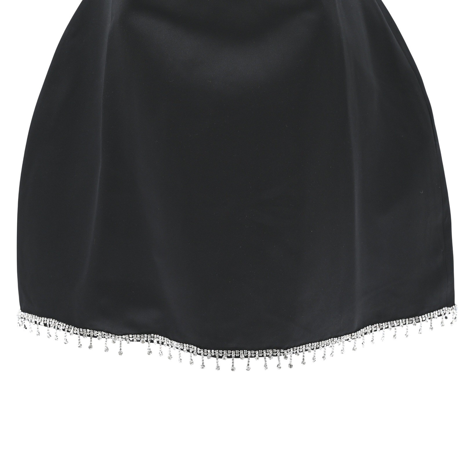 NWT Hello Molly Black Strapless Mini Dress Rhinestone Fringe L Large LBD Party