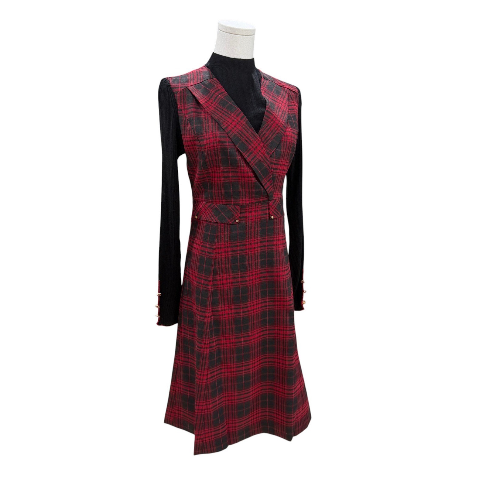 Metallic Plaid Midi Jumper Dress Academia Dark Academia Preppy Fall Winter Look
