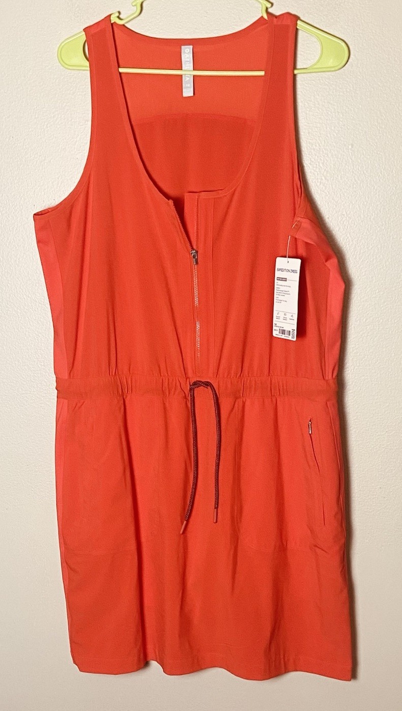 NWT $98 Athleta 14 Expedition Skort Dress In Vermillion Orange
