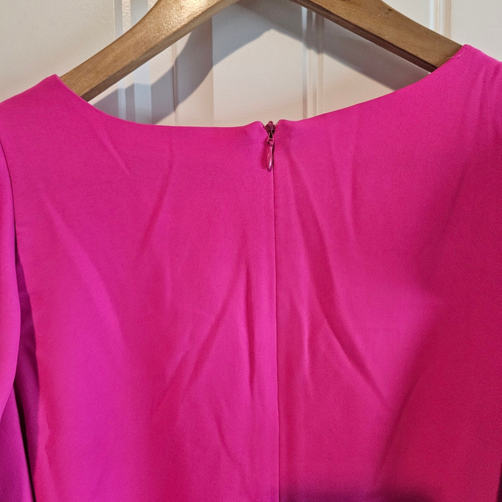 Very J Dress Womens 2X Bright Pink Ruffle Sleeve Coquette Glam Evening Business
