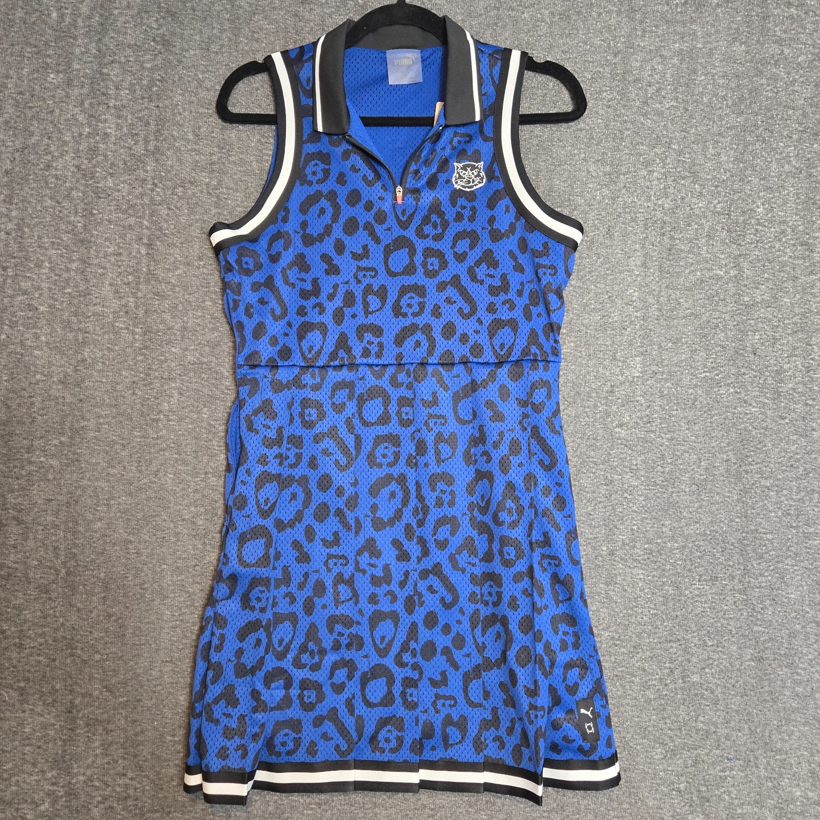 NWT Puma Women’s Golf X Hoops Dress Leopard Print Royal Blue & Black Small