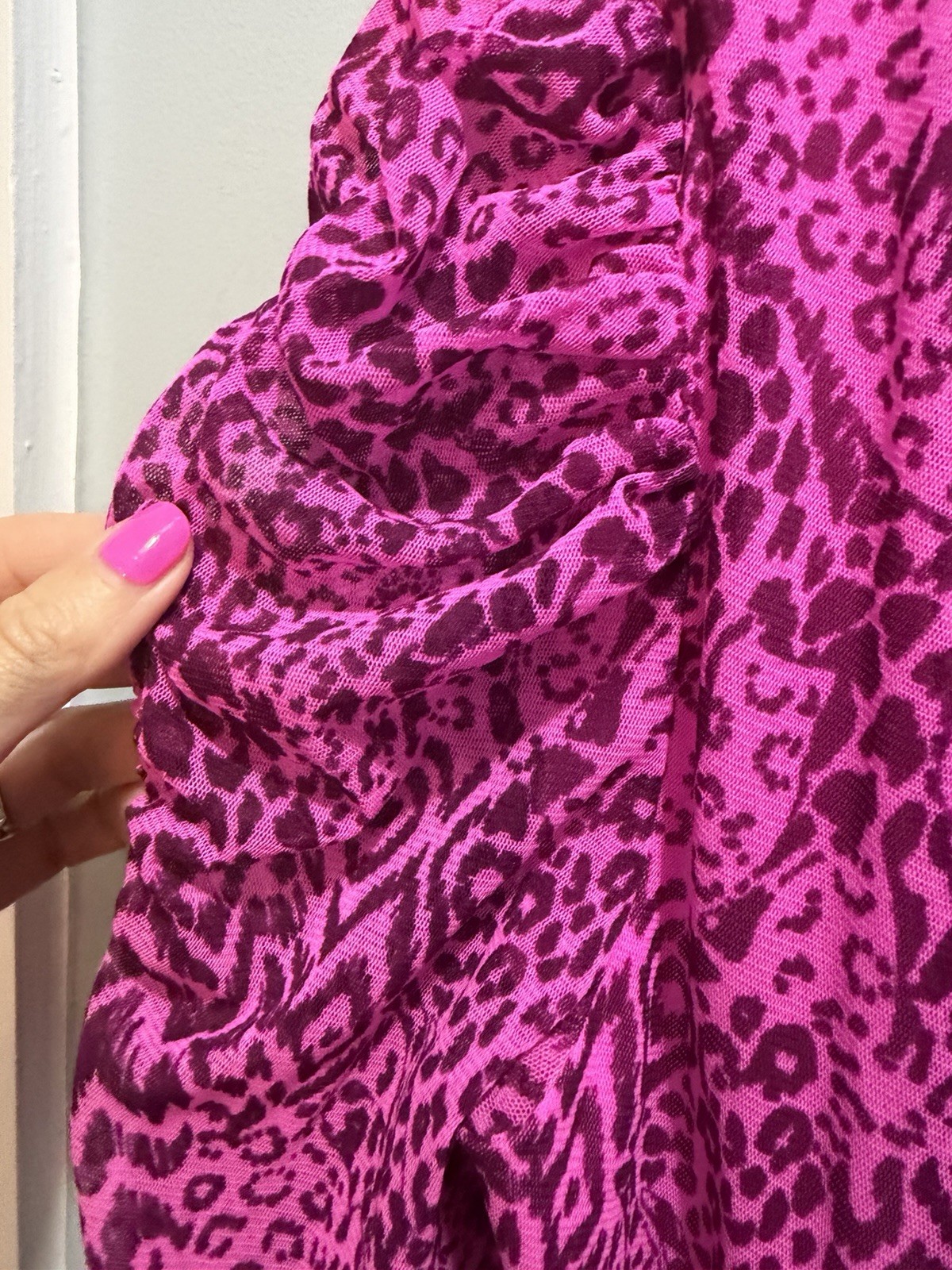 Lilly Pulitzer Preslie Mesh Midi Dress MED Cerise Pink Pattern Play Worn Once