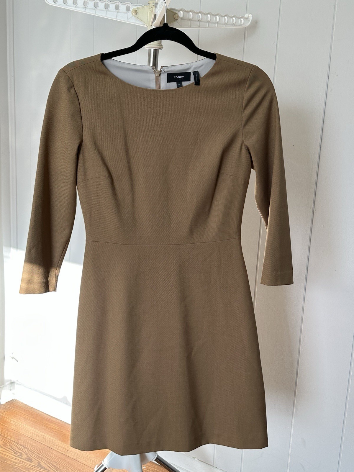 Theory Women’s Kamillina Light Camel wool stretch dress business formal