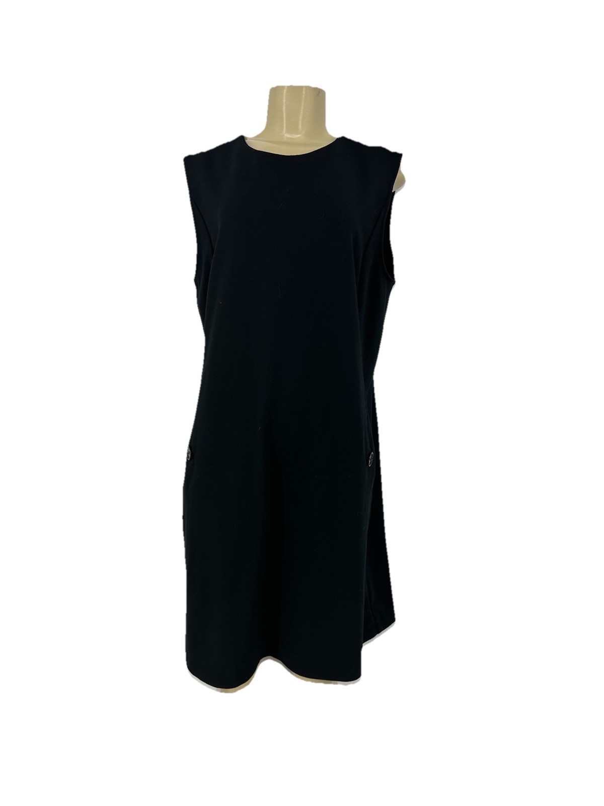 NEW Dana Buchman Signature Large Women Crewneck Dress Black Sleeveless F60v