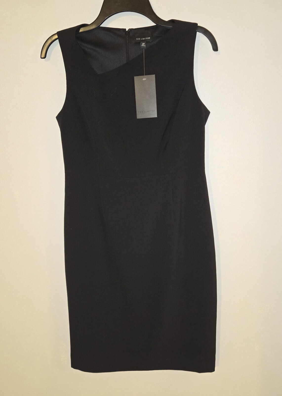 The Limited Black Sleevless Pleated Back Slit Dress 6P