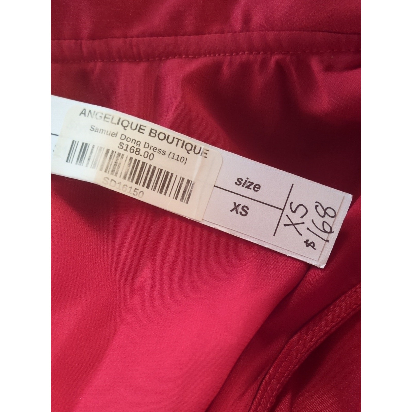 Samuel Dong Red Sleeveless Bubble Skirt Wired Collar Dress Size XS