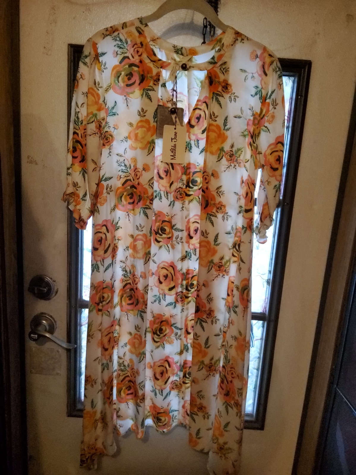 Babydoll Floral Dress Cottagecore Flowy Roses Sharkbite Hem Small Matilda Jane