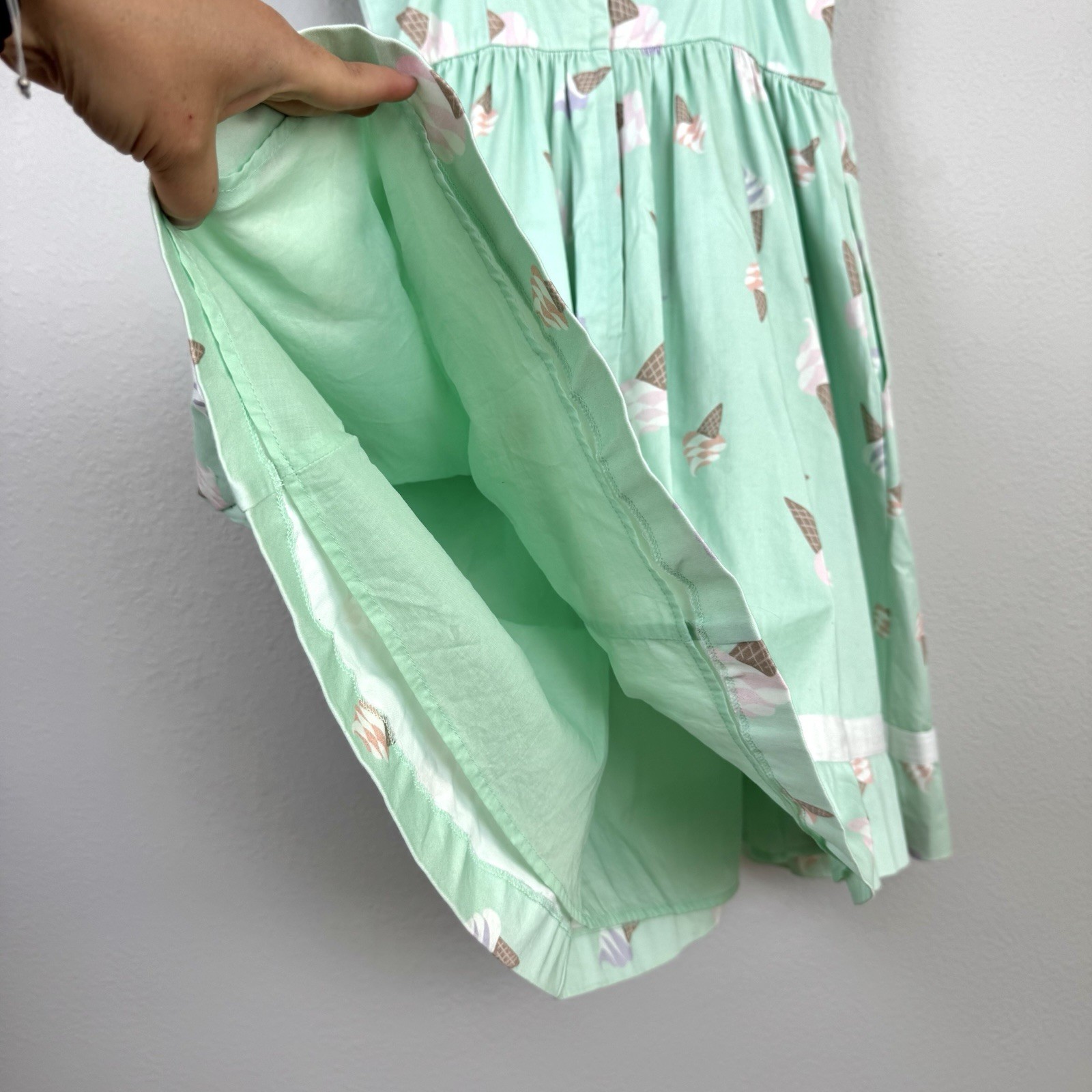 Bea & Dot ModCloth Sweetest Treat Ice Cream Cone Dress S Mint Green Pinup Retro