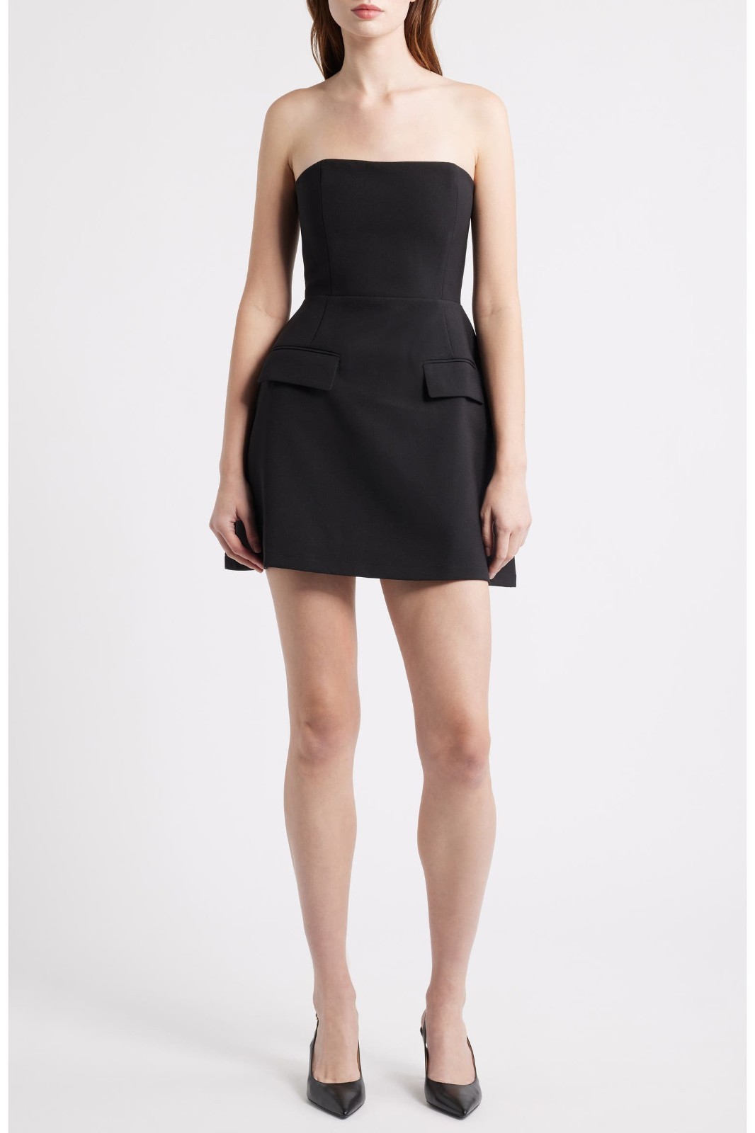 Odd Muse The Ultimate Muse Strapless Minidress with Pockets, Size Large, Black