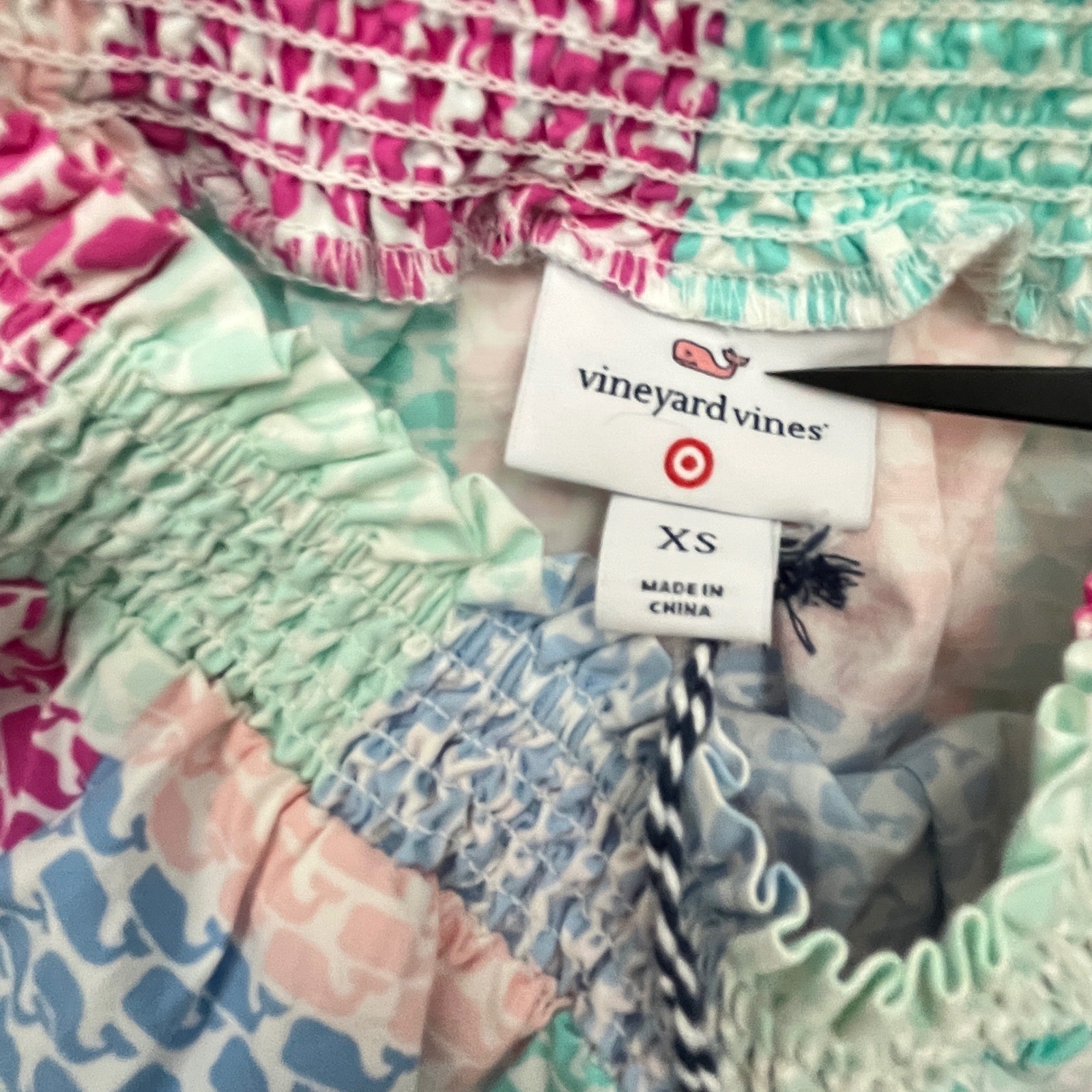 Vineyard Vines x Target Women’s Patchwork Whale Bardot Dress Size XS NWT