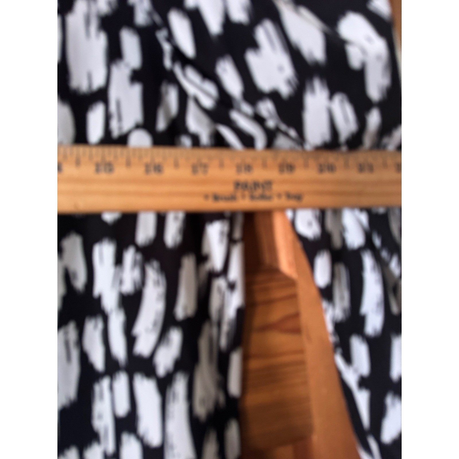 Sisters Point Black White Abstract Brushstroke Puff Sleeve Mini Shift Dress S