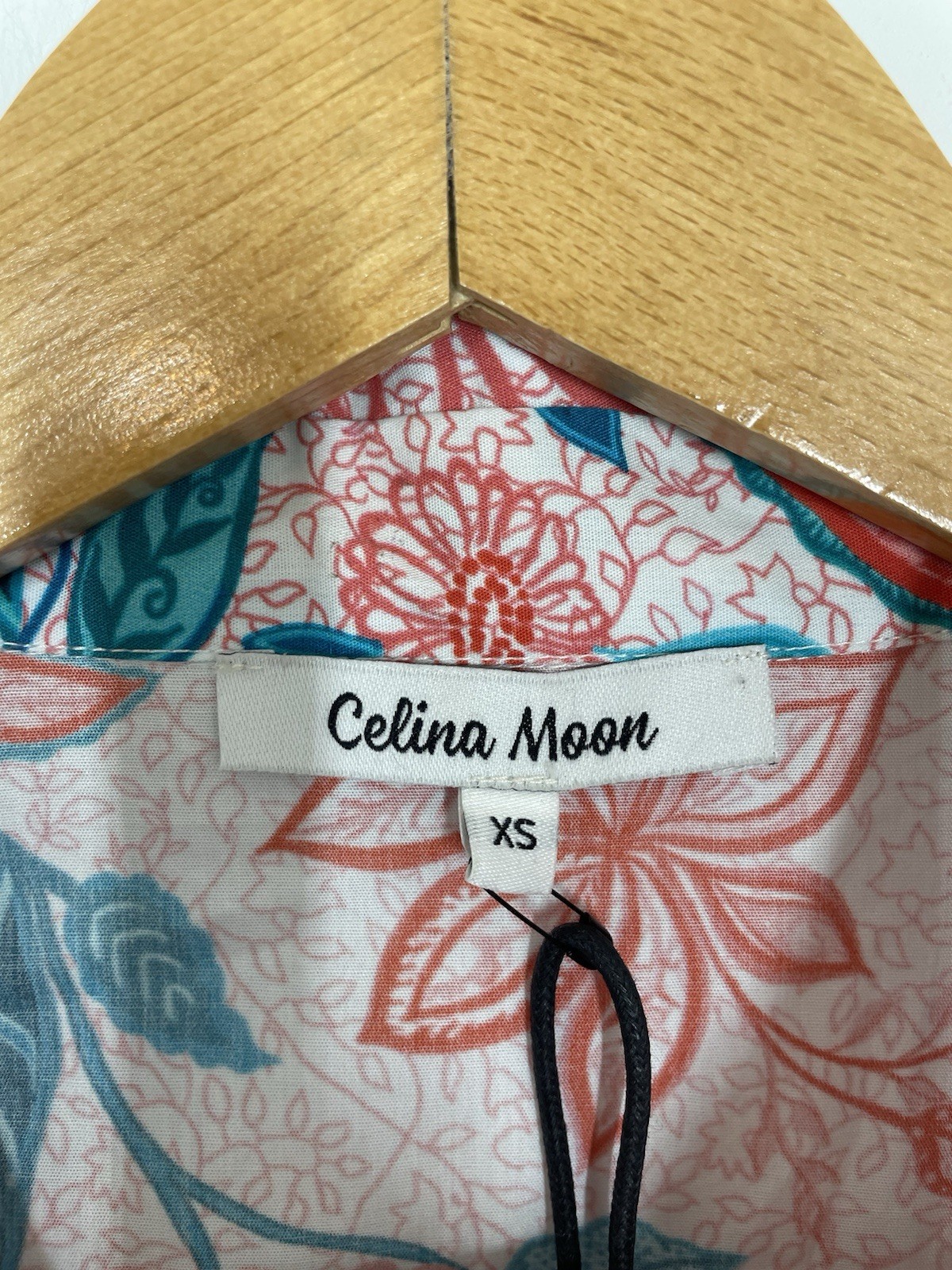 Celina Moon Womens BUtton Front Shirt Midi Dress Floral Red Green Size XS NWT