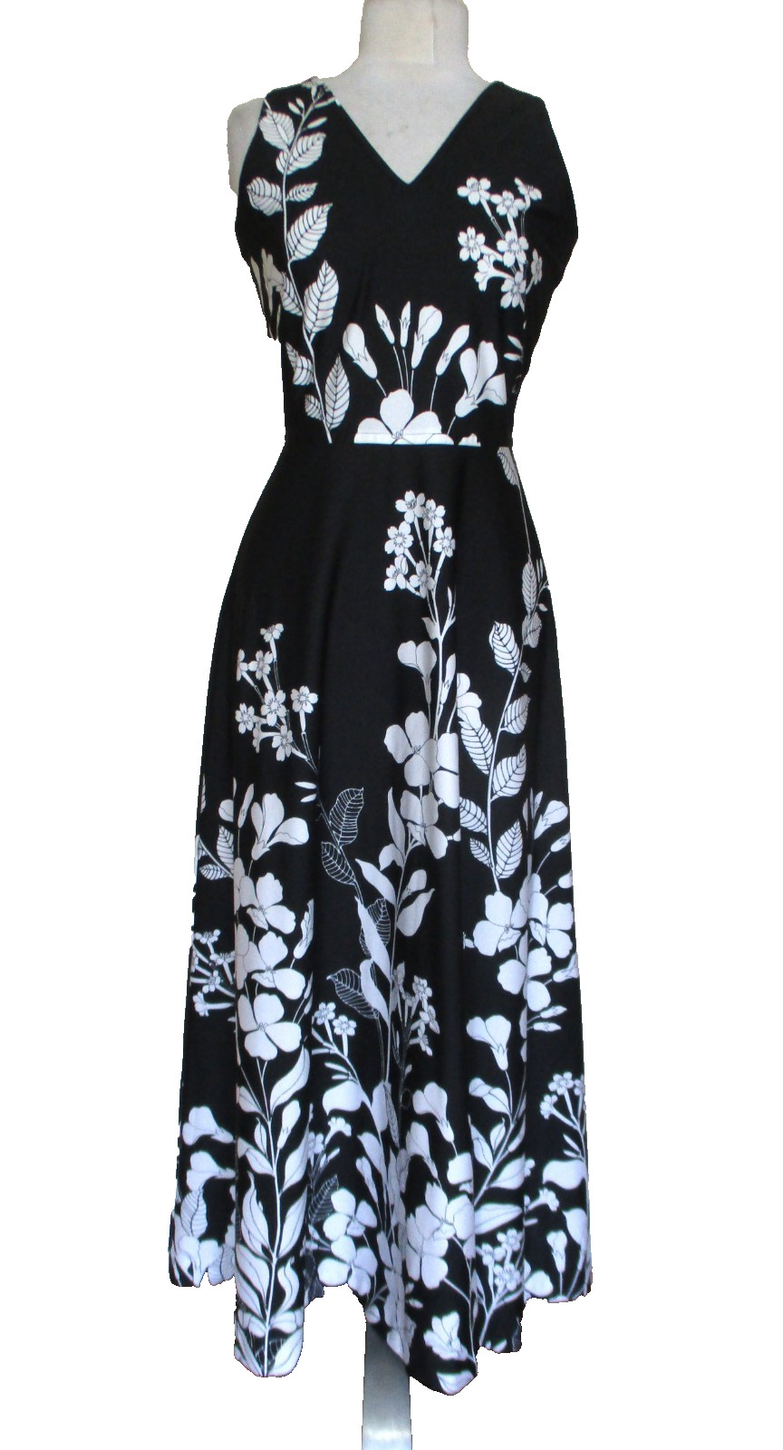 Vintage Tori Richard 60s Dopamine Dressing Hawaiian Maxi Halter Dress Print S