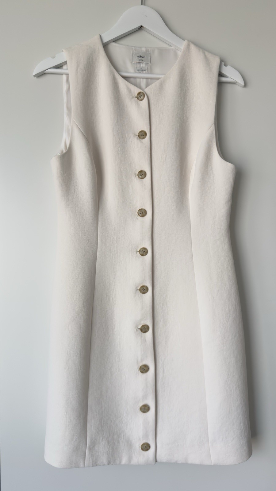 Aritzia Wilfred Regal Dress Size 8 Light Birch Button Up
