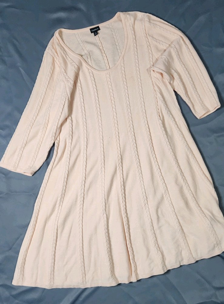 Torrid Light Pink/Blush/Peach Cable Knit Sweater Dress Size 3(3X)