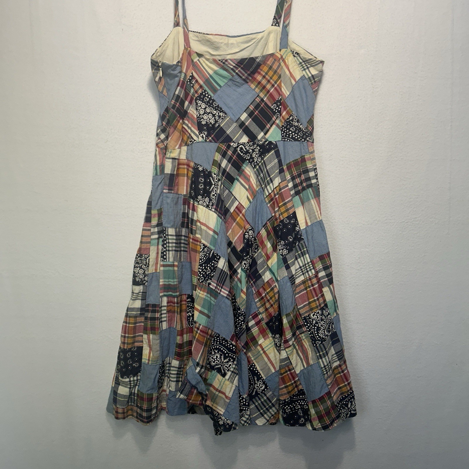 Vintage American Living Madres Patchwork Sundress 100% Cotton Size 10