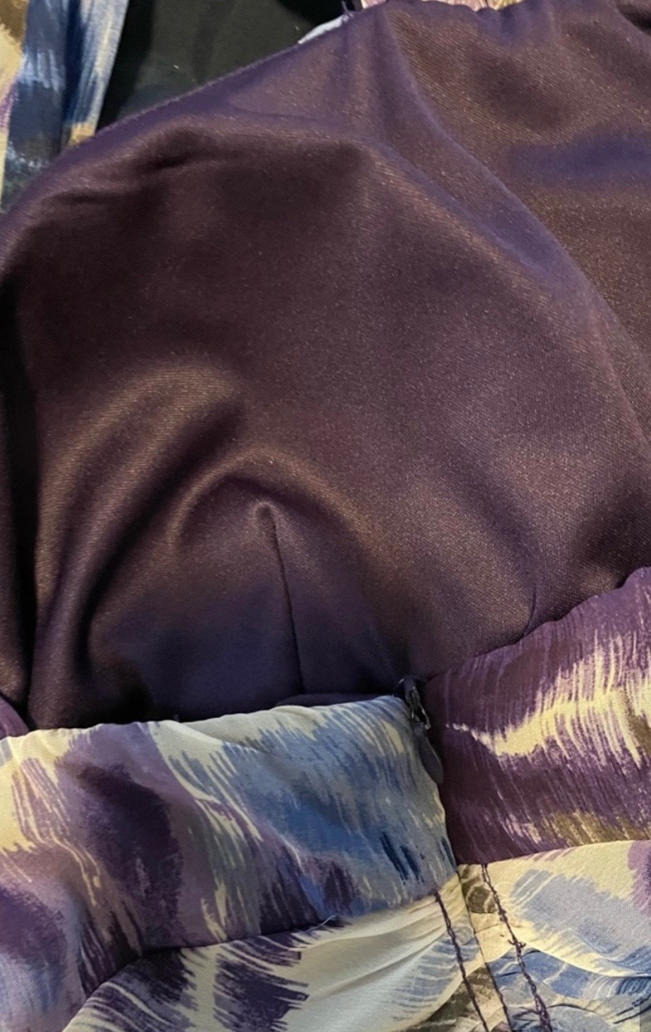 Connected Apparel Gorgeous Purple & Blue Flower Flowing Chiffon Dress Size 6