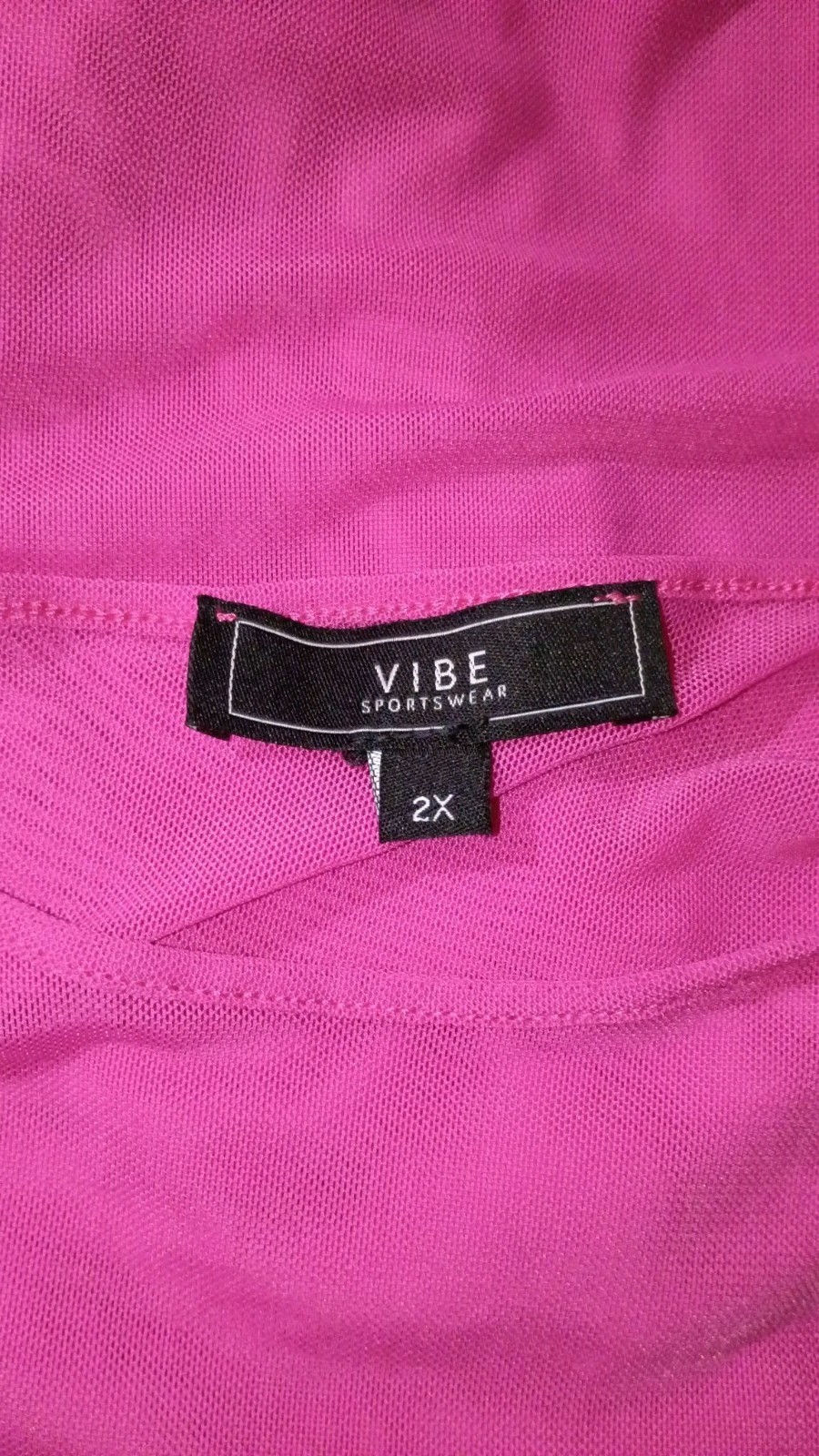 Vibe Sportswear Pink Ruched Transparent Dress Gold BowsAccent Short Sleeve2XKnee