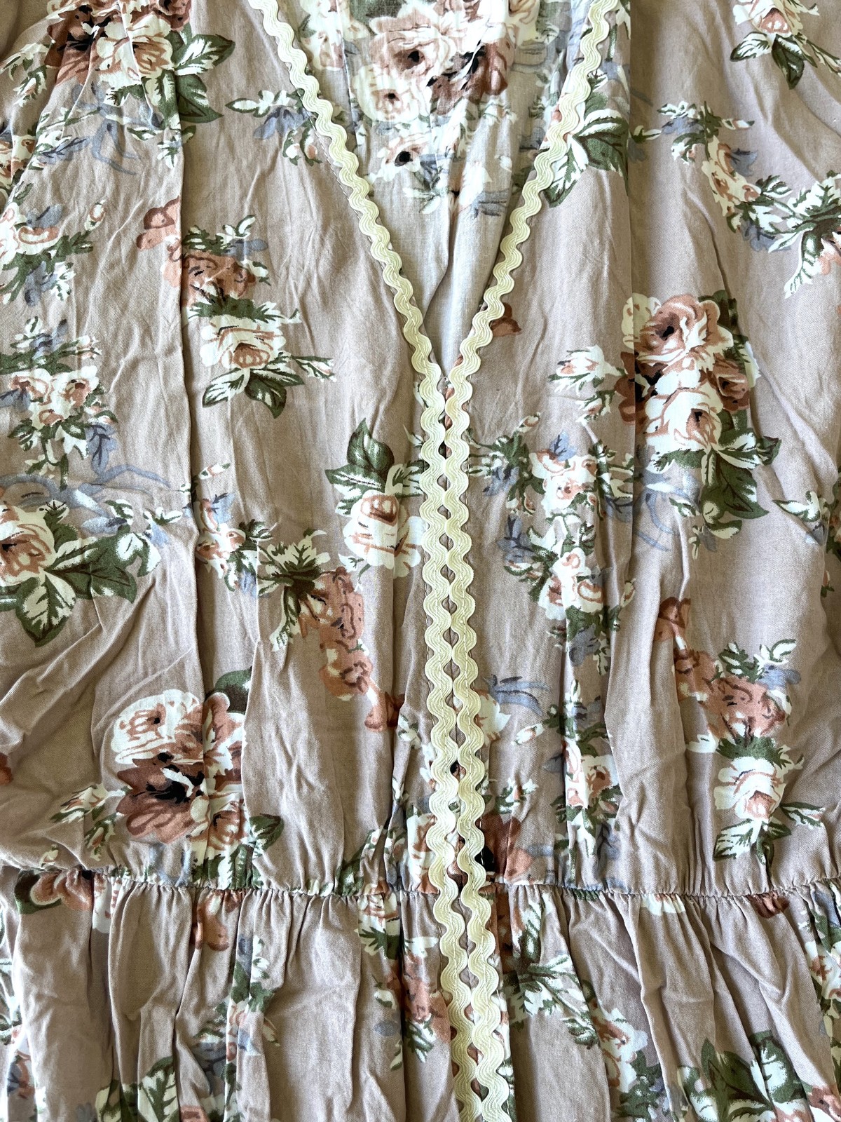 Prairie Cottagecore Oversized Kimono Style Floral Dusty Mauve Maxi Slit Dress
