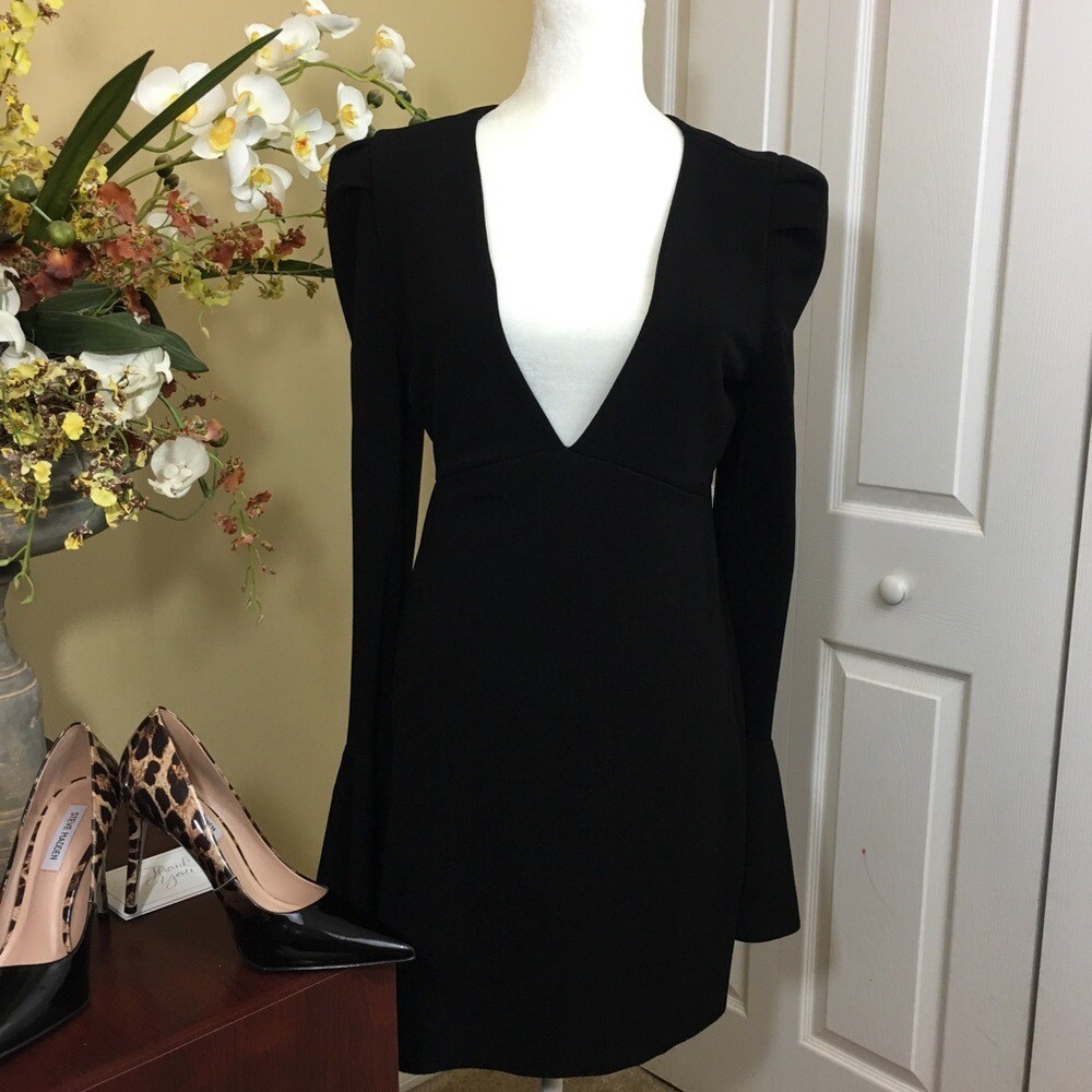 Free People Talk About It Little Black Dress 70’s Vintage Glam Boho Romantic