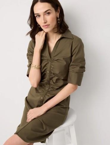 NWT White House Black Market(WHBM) Ruched Shirt Dress