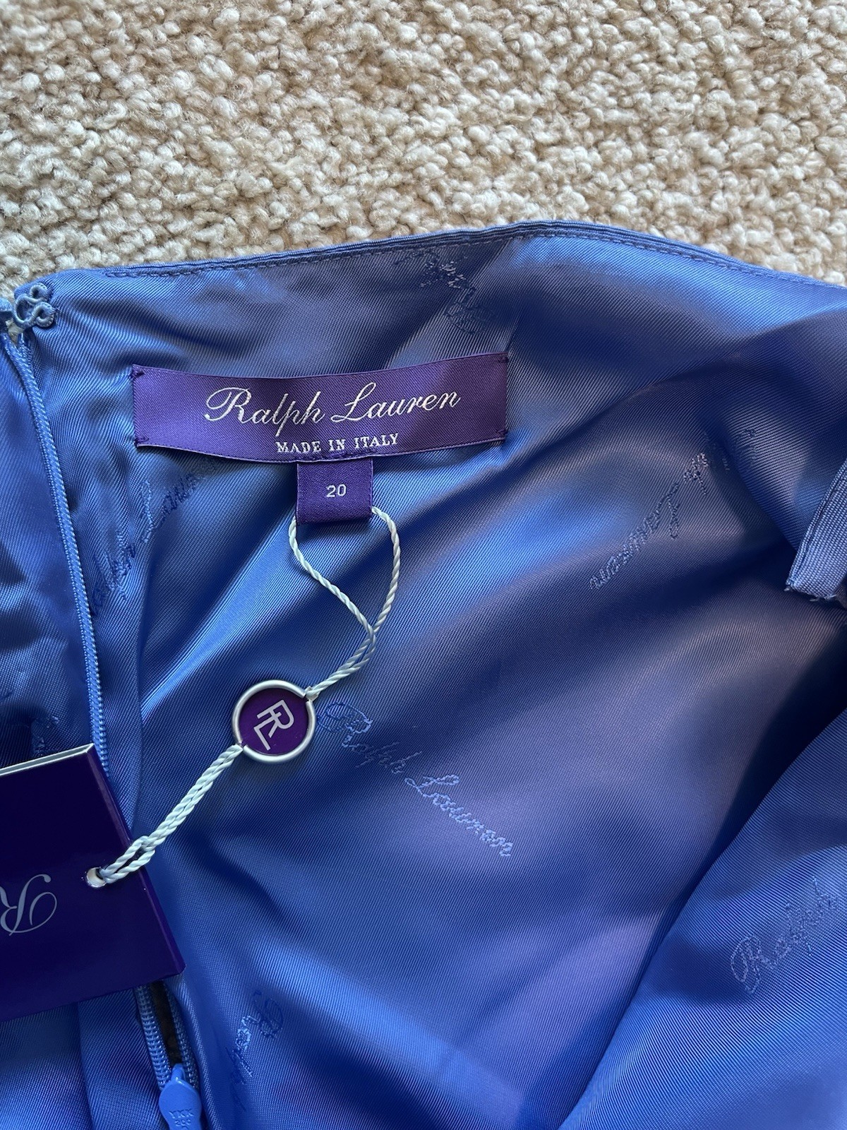 Ralph Lauren Collection Purple Label Krystina Faille Evening Dress Size 20