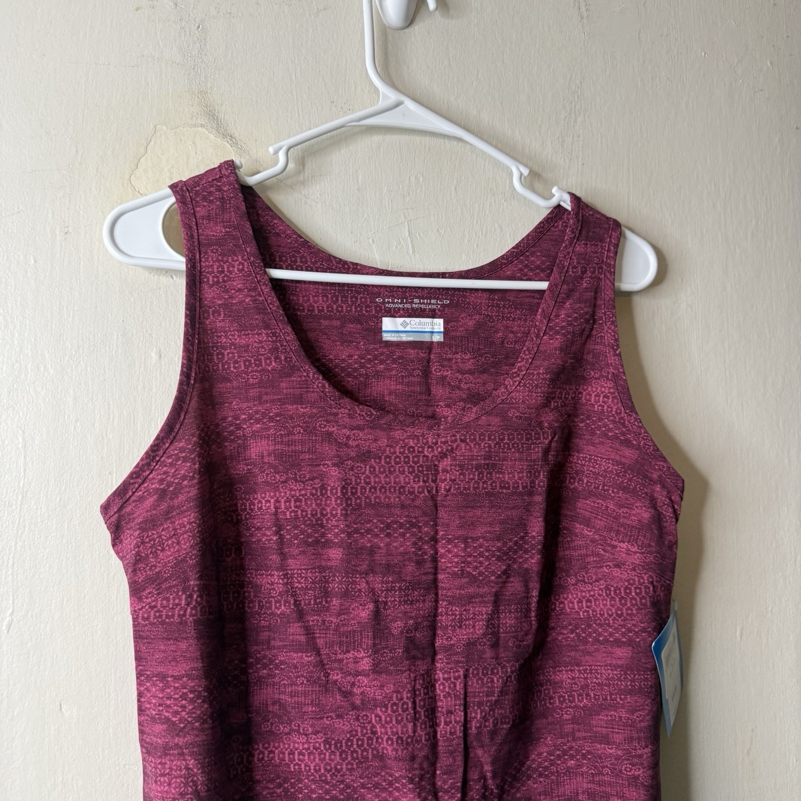 Columbia Omnishield Raspberry Pink Patterned Tank Dress Athletic Small NWT